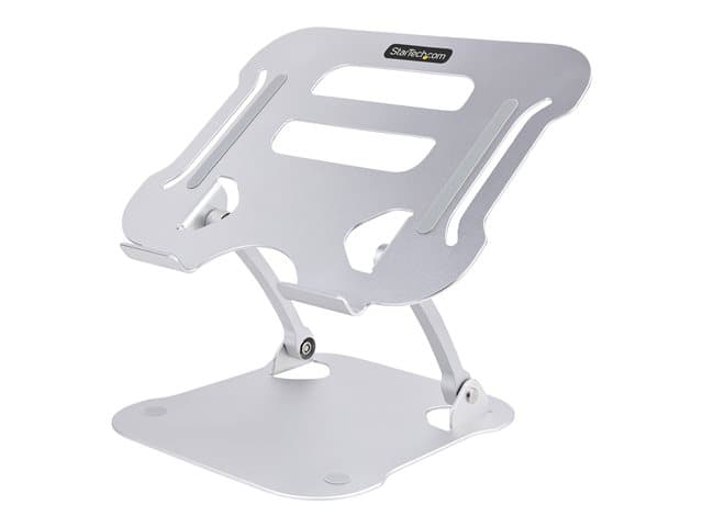 STARTECH.COM - Startech Laptop Stand for Desk, Ergonomic Laptop Stand Adjustable Height, Aluminum, Portable, Supports up to 22lb (10kg), Foldable Laptop Holder for Desk - Angled Notebook Computer Riser/Lift (ADJ-LAPTOP-RISER) - notebook stand