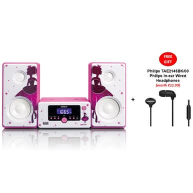 LENCO MC-020 PRINCESS - Micro set with FM Radio, Bluetooth®, USB and AUX ingang | MC-020 Princess