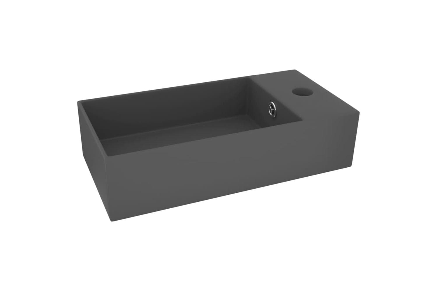 Vidaxl 146994 Bathroom Sink With Overflow Ceramic Dark Grey