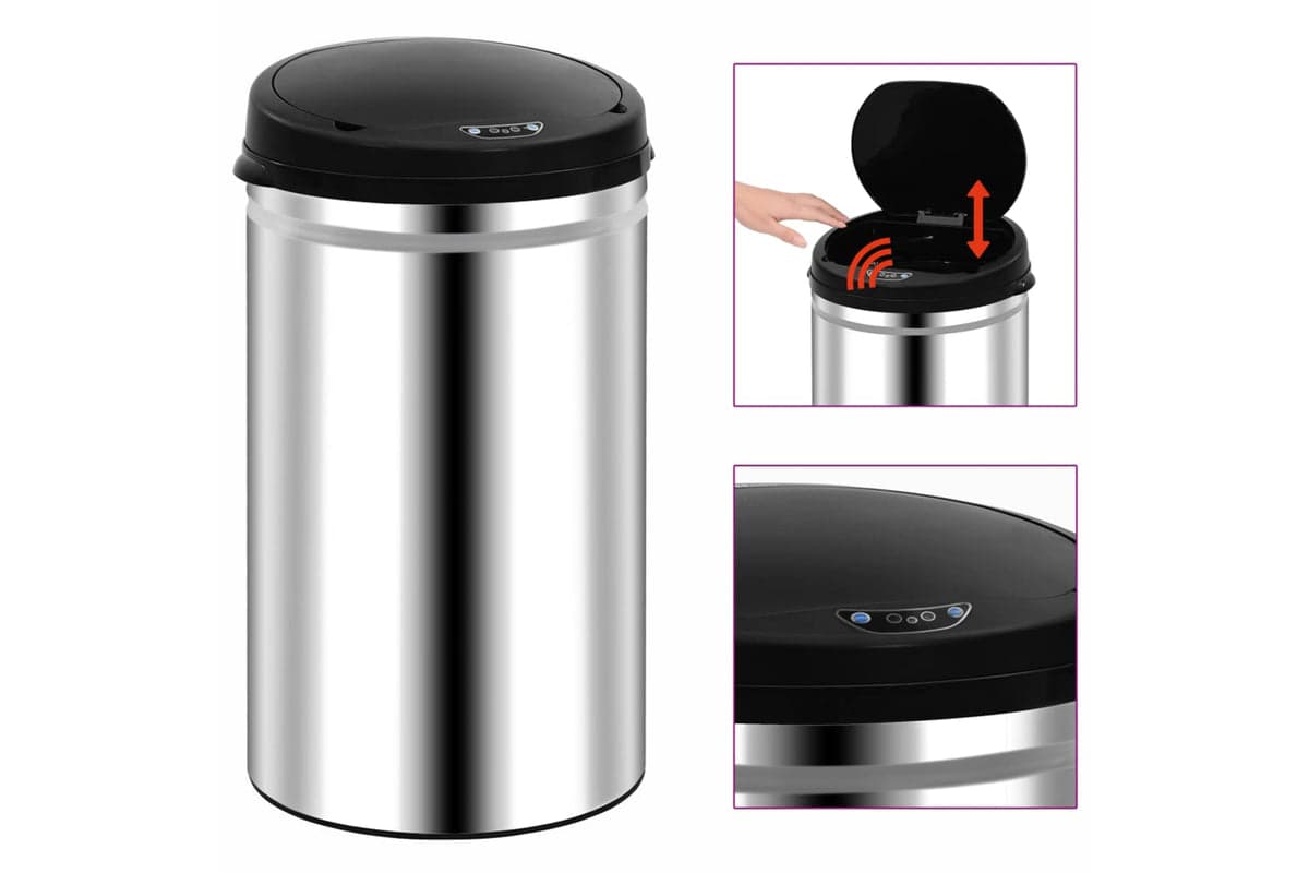 Vidaxl 322693 Automatic Sensor Dustbin 40 L Stainless Steel