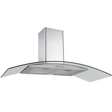 electriQ 100cm Curved Glass Chimney Cooker Hood - Stainless Steel