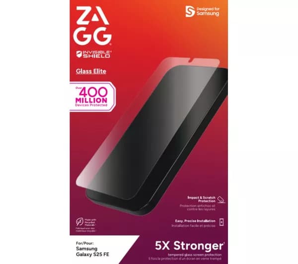ZAGG InvisibleShield Glass Elite Samsung S25 FE Screen Protector - Clear
