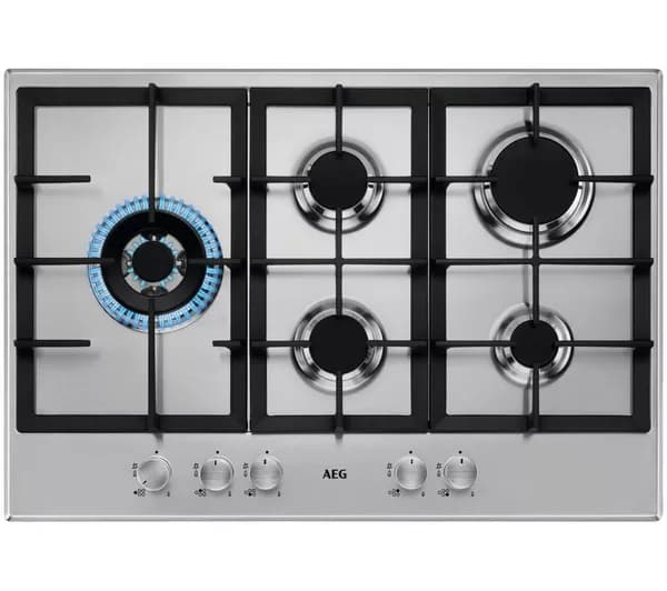 AEG HGB75500SM 75 cm Gas Hob - Silver