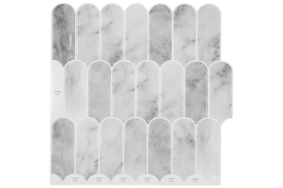 Vidaxl Feather Tile 10 Pcs Grey Marble 30 X 30 Cm Polyurethane And Pet
