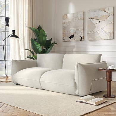Beige Chenille 3 Seater Cloud Sofa - Santo