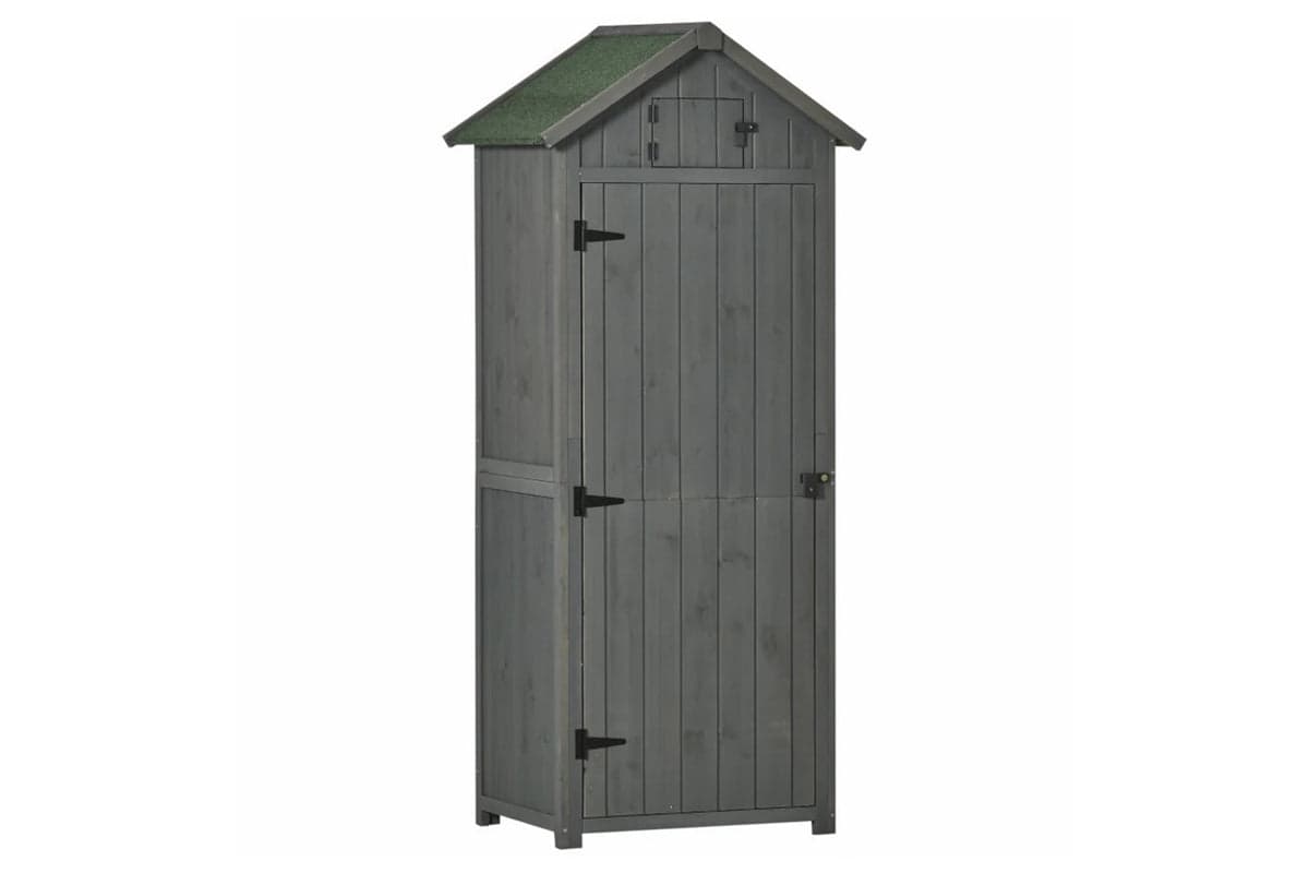 Outsunny Outdoor Garden Storage Shed with 3 Shelves | Grey