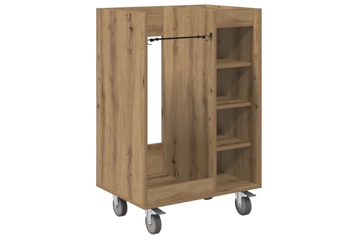 Vidaxl Golf Cabinet With Wheel Plain Artisan Oak 65 X 45 X 98 Cm