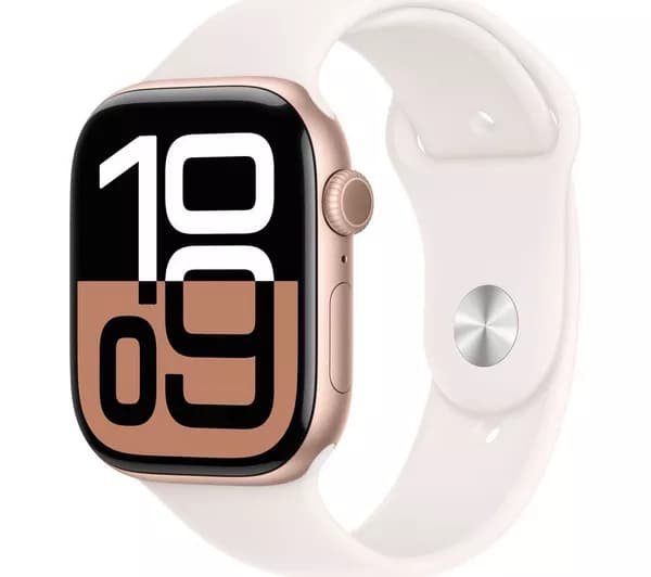 APPLE Watch Series 10 - 46 mm Rose Gold Aluminium Case with Light Blush Sport Band, M/L