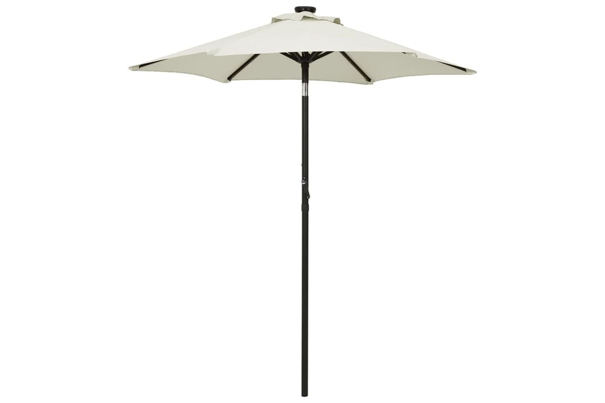 Vidaxl 313557 Parasol With Led Lights Sand 200x211 Cm Aluminium