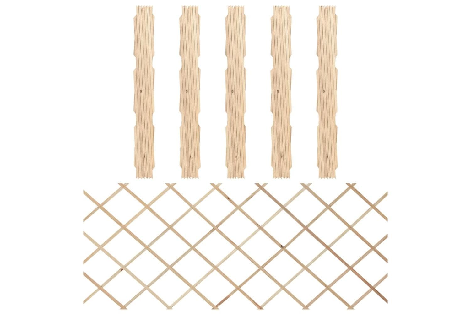 vidaXL 316422 Trellis Fences 5 Pcs Solid Firwood 180x80cm