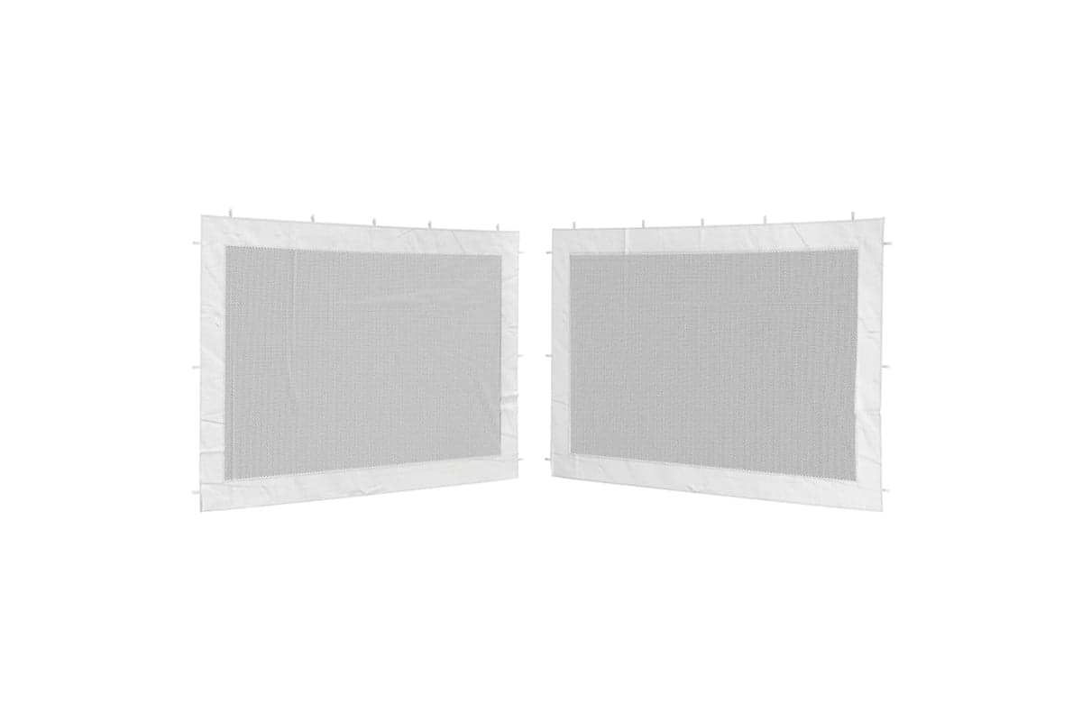 vidaXL Party Tent Sidewall 2 Pcs White And Black Mesh