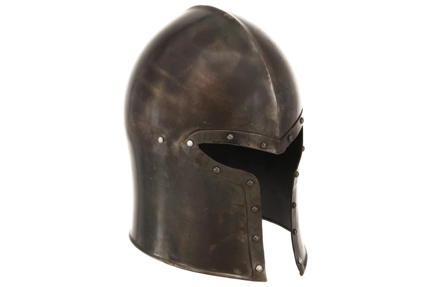 Vidaxl 286237 Medieval Knight Helmet Antique Replica Larp Silver Steel