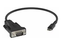 VISION - USB C to Serial RS232 adaptor -works with mac and PC - installed as standard com port - 480 mbps - voltage to 5v - supports all data signals - USB A 2.0 (m) to 9-pin d-sub (m) - driver on USB adaptor - black