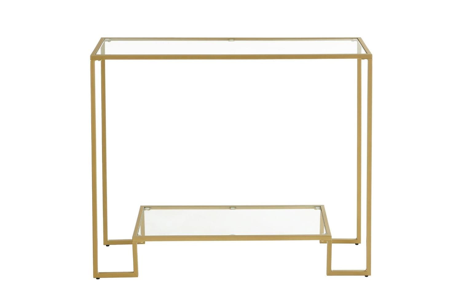 Vasagle Console Table | Glass & Steel | 100x35x80cm