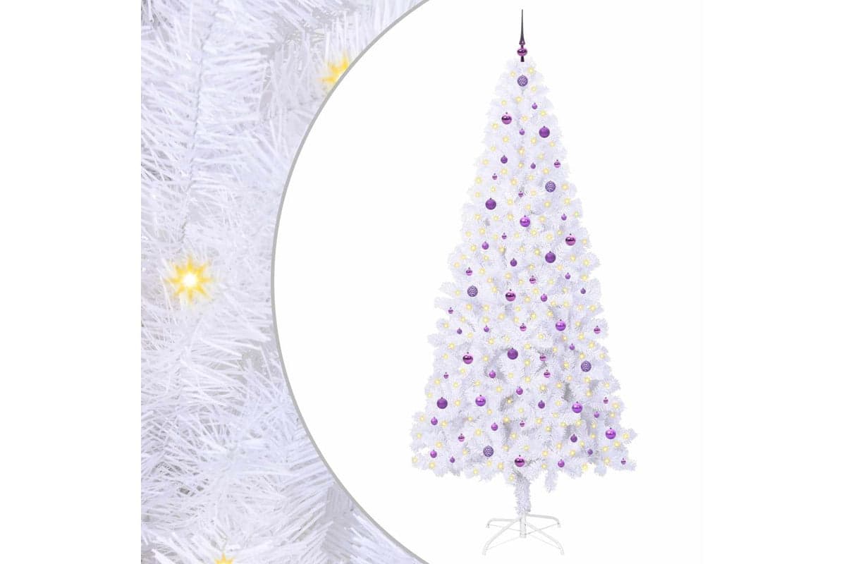 Vidaxl Artificial Christmas Tree With Stand White 240 Cm Pvc And Steel