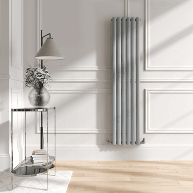 Sorrento Salt & Pepper Vertical Oval Designer Radiator 1600x354mm Single Panel 2282 BTU