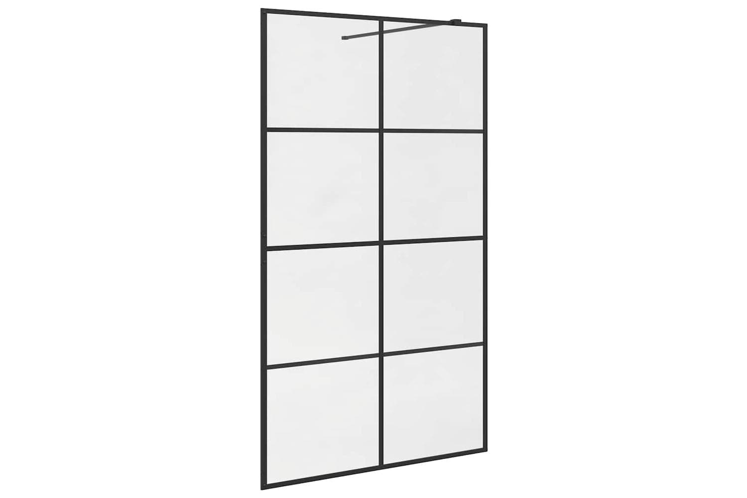 vidaXL 151036 Walk-in Shower Wall With Clear Esg Glass 115x195cm Black