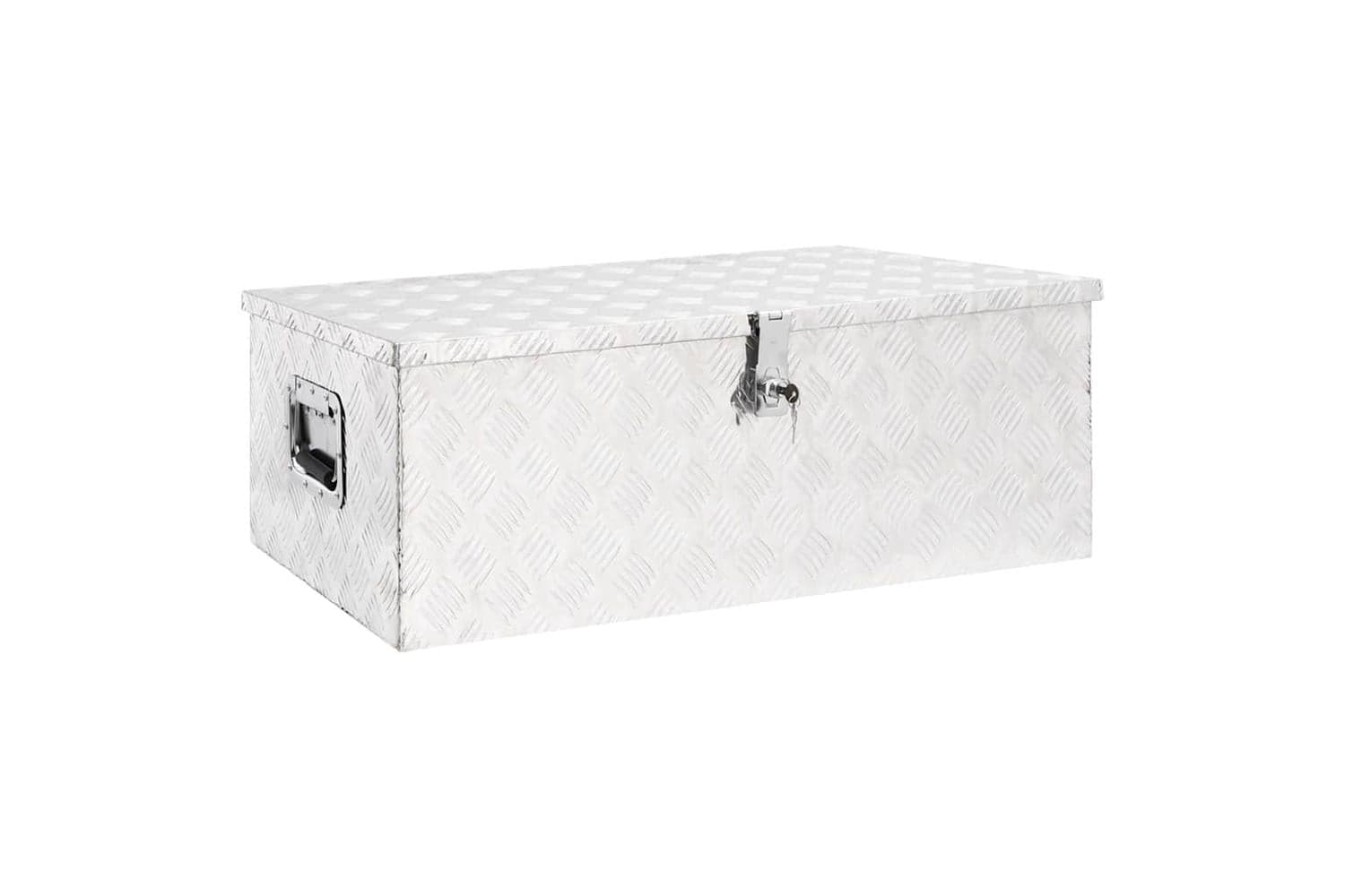 vidaXL 152254 Storage Box Silver 90x47x33.5cm Aluminium