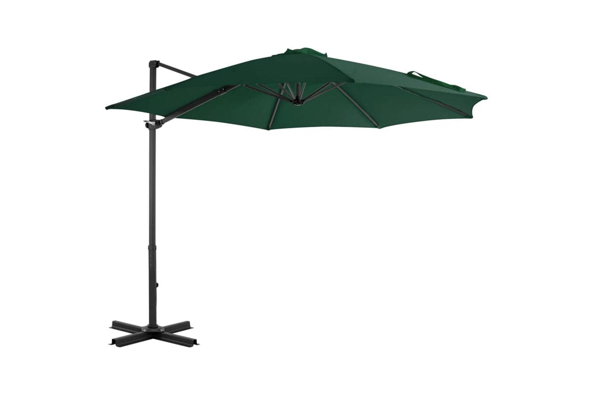 vidaXL 44621 Cantilever Umbrella With Aluminium Pole Green 300cm