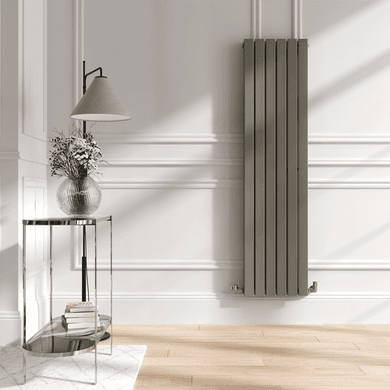 Riace Smoked Stone Vertical Flat Designer Radiator 1600x408mm Double Panel 3687 BTU