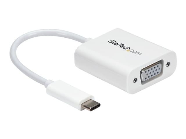 STARTECH.COM - StarTech USB-C to VGA Adapter - White - 1080p - Video Converter For Your MacBook Pro / Projector / VGA Display (CDP2VGAW) - USB / VGA adapter - USB-C to HD-15 (VGA) - 17.5 m