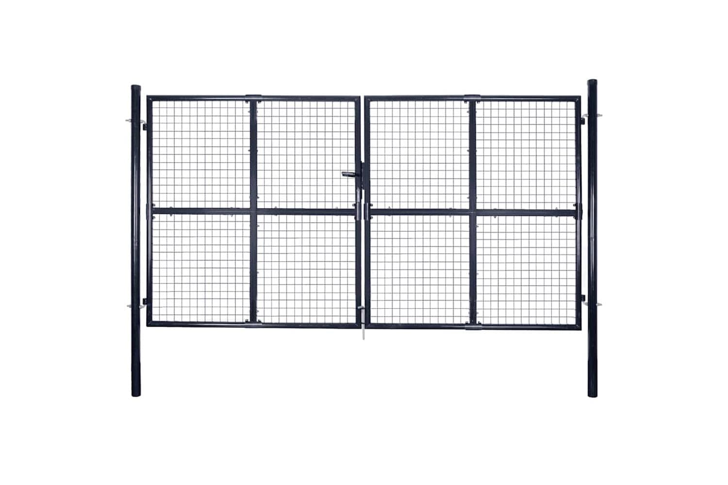 vidaXL 143367 Mesh Garden Gate Galvanised Steel 289x200cm Grey