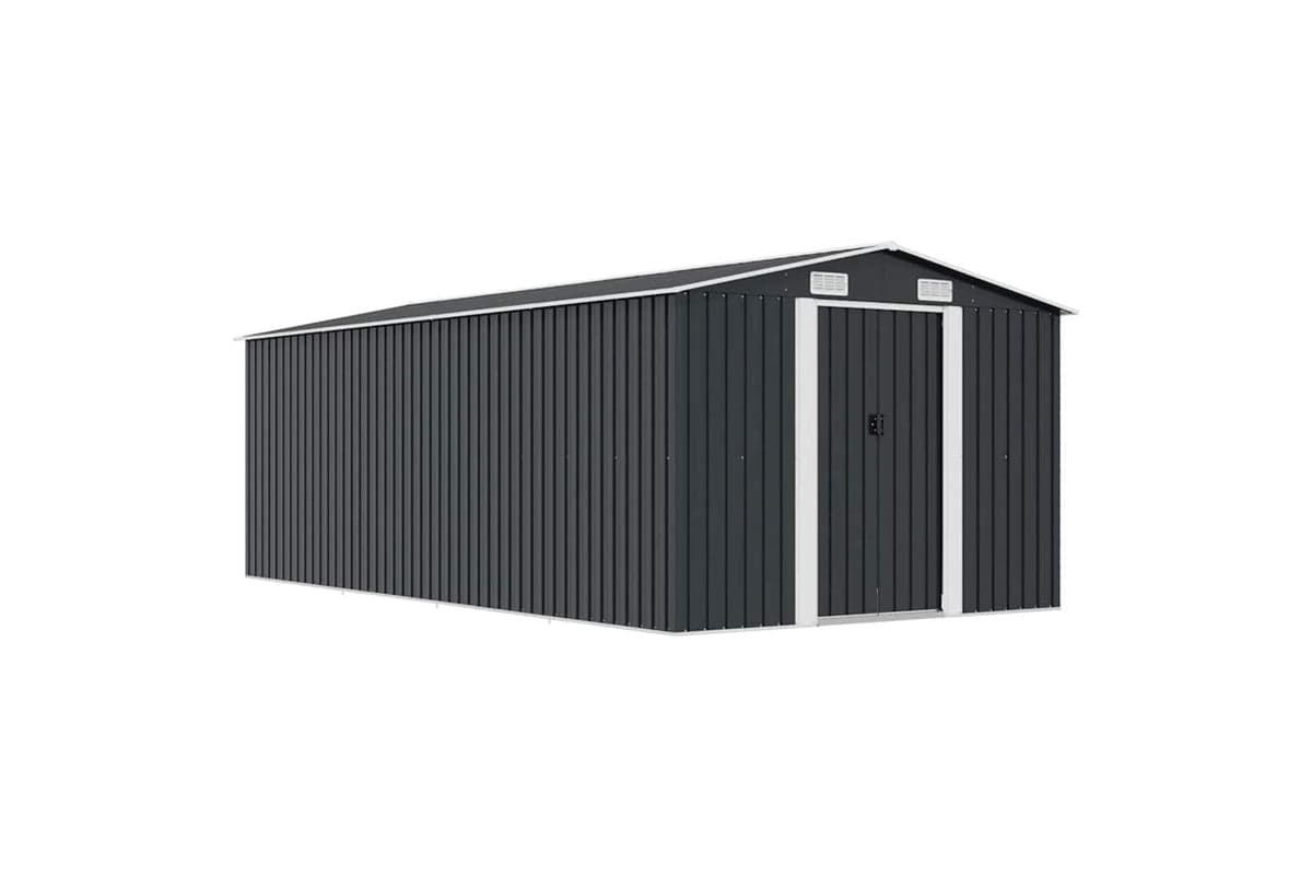 vidaXL 143350 Garden Shed 257x489x181cm Metal Anthracite