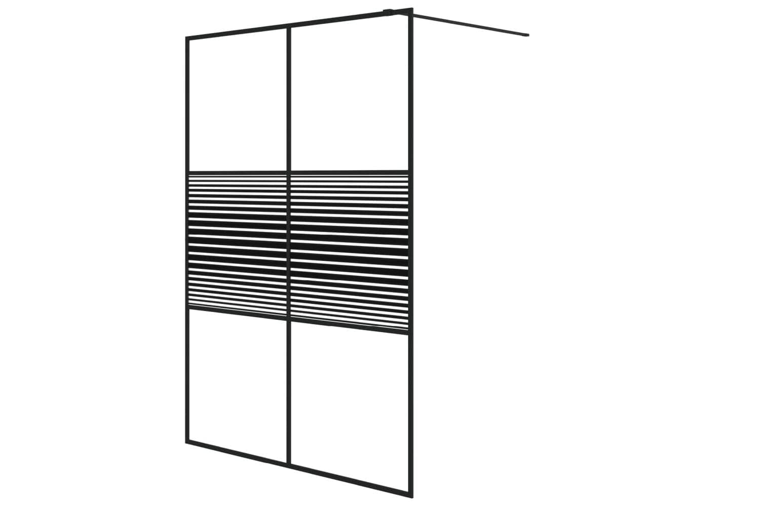 vidaXL 152149 Walk-in Shower Wall Black 140x195cm Clear Esg Glass