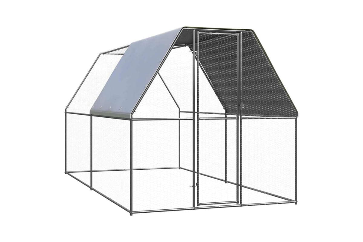 Vidaxl Chicken Cage 2x4x2 M Galvanised Steel