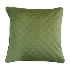 Velvet Quilted Cushion Moss Green