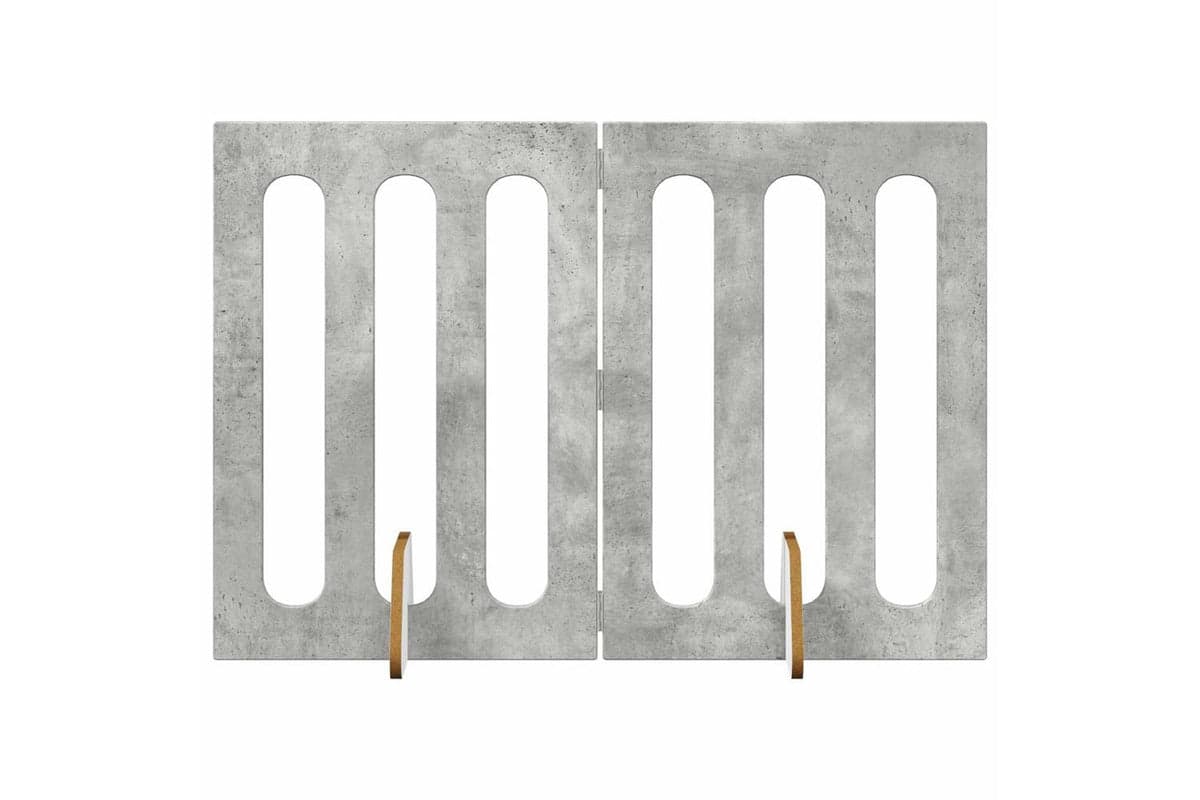 Vidaxl Folding Pet Fence 2 Pcs Concrete Grey 1005 X 38 X 70 Cm
