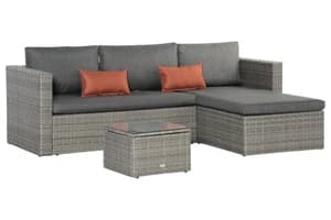 Outsunny Outdoor PE Rattan Sofa Set | Grey