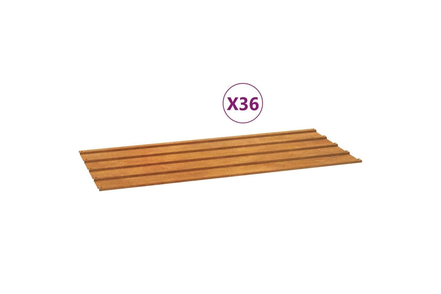 vidaXL 3100508 Roof Panels 36 Pcs Grey 100x44cm Corten Steel