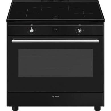 Refurbished Smeg Concert 90cm Induction Range Cooker - Black