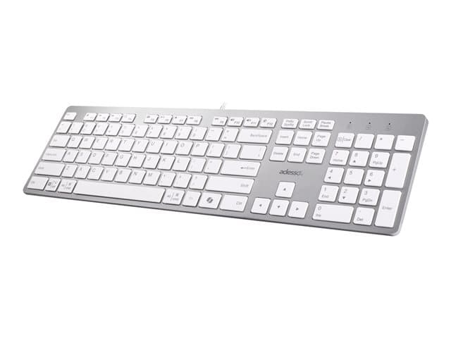 Adesso - EasyTouch 730 - keyboard - multi-OS, scissor switch, with copilot AI hotkey, 3.5 mm aux ports - QWERTY - UK - white Input Device