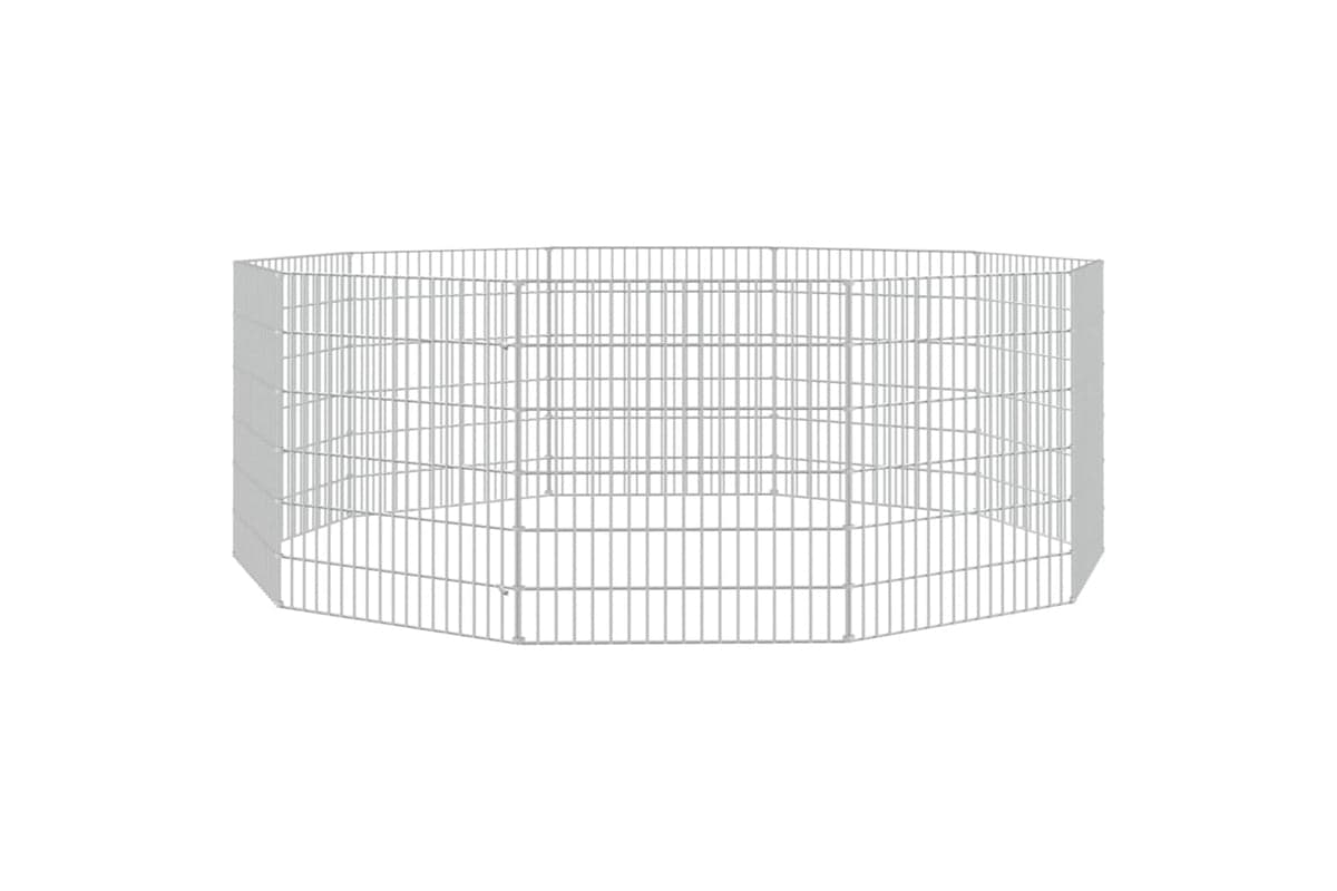 Vidaxl Free Range Animal Enclosure 10-panel 54x60 Cm Galvanised Iron