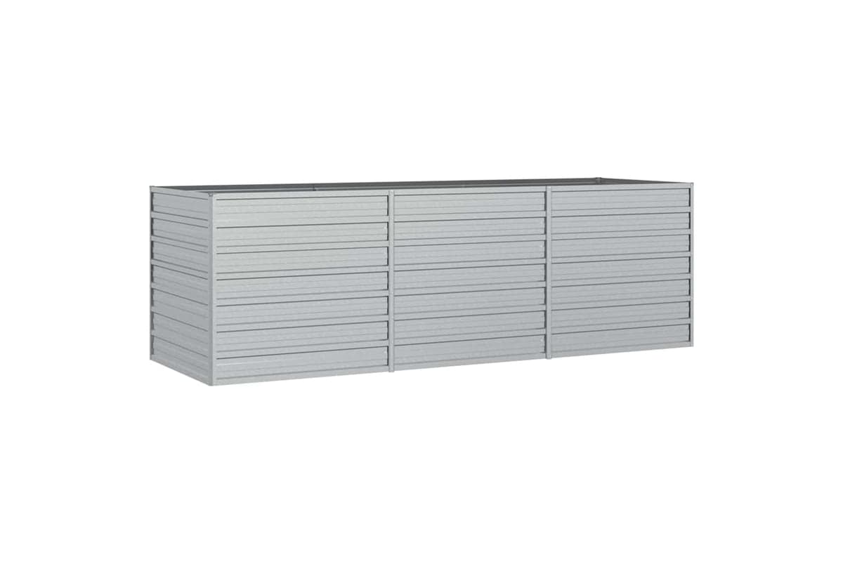 Vidaxl Garden Raised Bed 240x80x77 Cm Galvanized Steel Silver