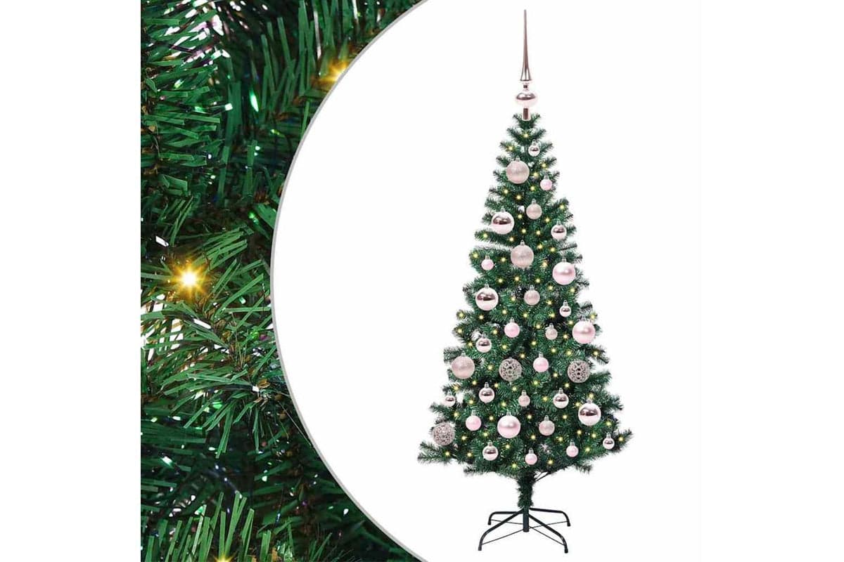 Vidaxl Artificial Pre-lit Christmas Tree Green 120 Cm Pvc And Metal