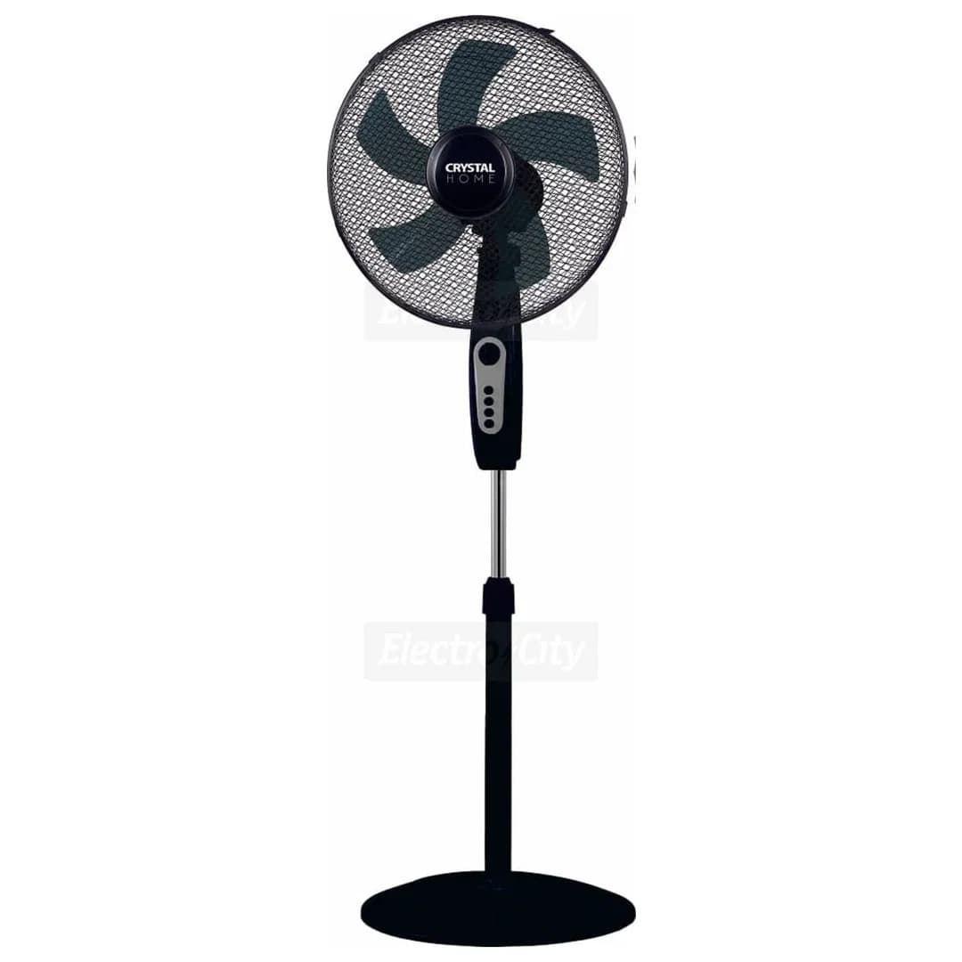 Crystal Home Air Comfort 40cm Pedestal Fan with Timer | Black
