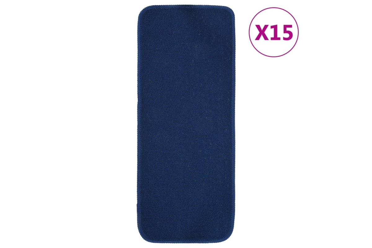 Vidaxl Anti Slip Stair Mats 15 Pcs 60x25 Cm Navy Blue Rectangular