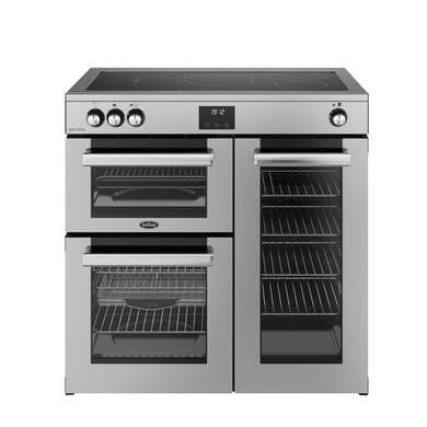 Belling Cookcentre 90cm Electric Induction Range Cooker - Stainless Steel