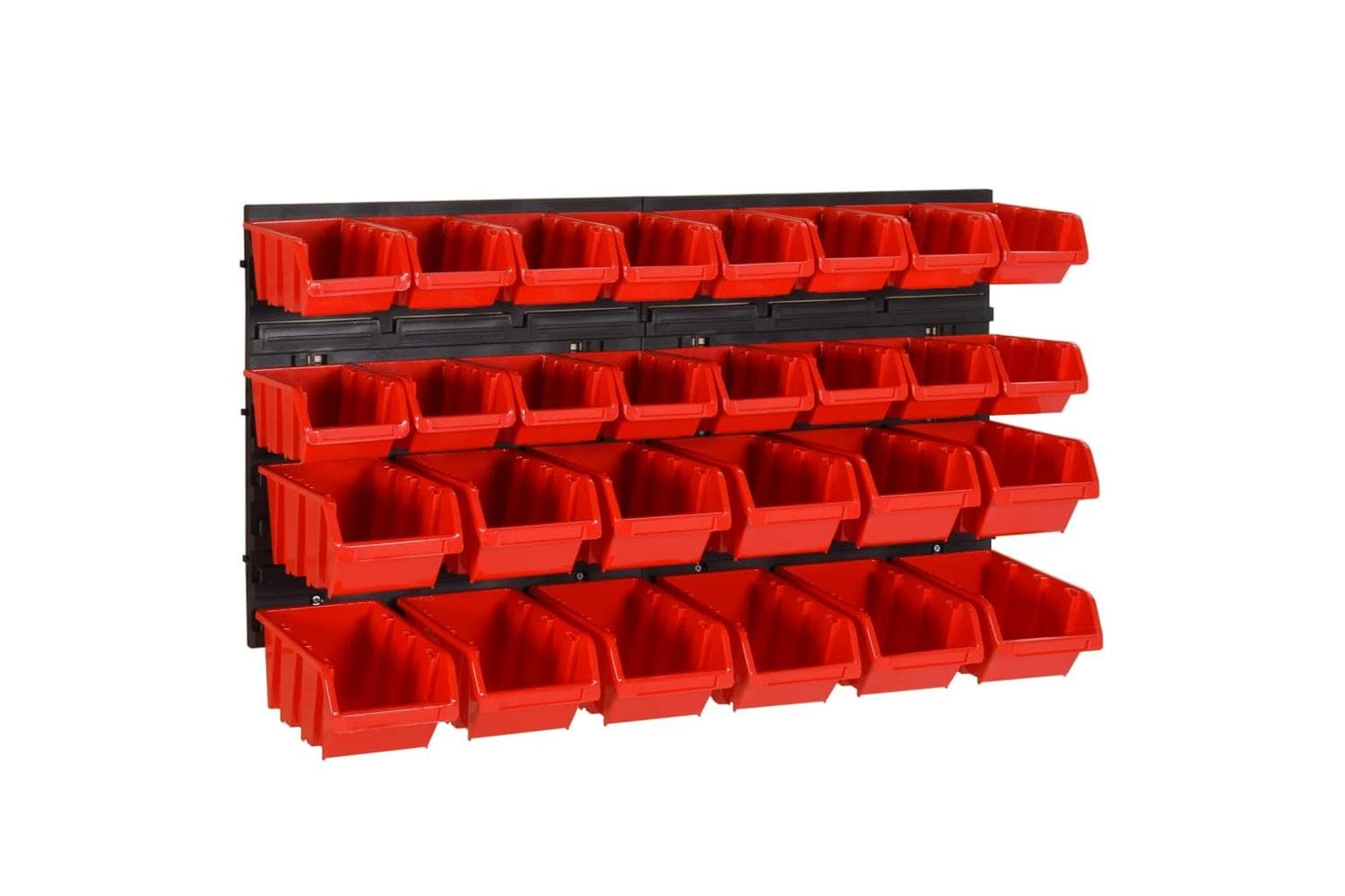 Vidaxl 152203 30 Piece Workshop Shelf Set Red And Black 77x39cm Polypropylene