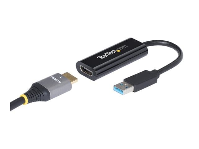 STARTECH.COM - Startech USB 3.0 to HDMI Adapter, 1080p (1920x1200), Slim/Compact USB to HDMI Display Adapter Converter for Monitor, USB Type-A External Video & Graphics Card, Black, Windows Only - USB to HDMI Adapter (USB32HDES) - adapter