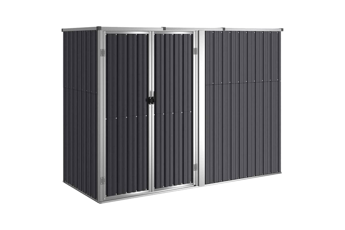 vidaXL 316215 Garden Tool Shed Anthracite 225x89x161cm Galvanised Steel