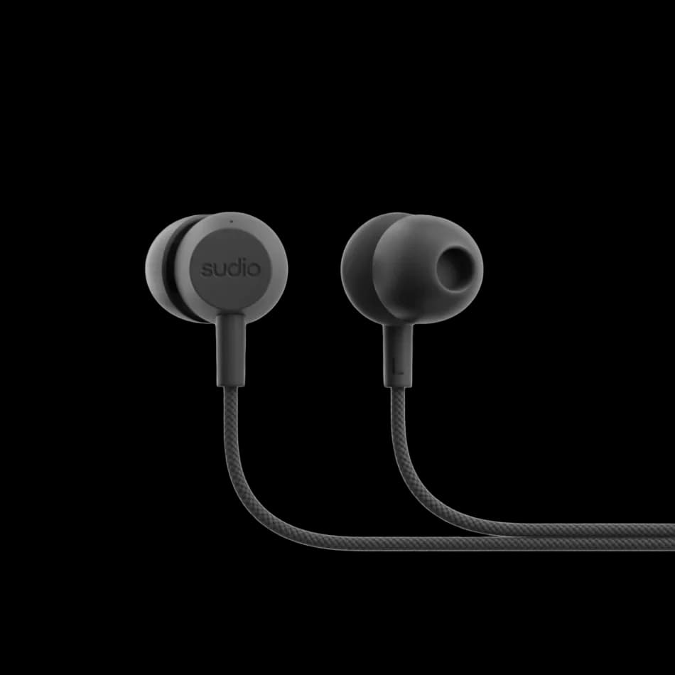 Sudio V3 The Essential In-Ear Wired Earbuds - Dusty Black | V3BLK