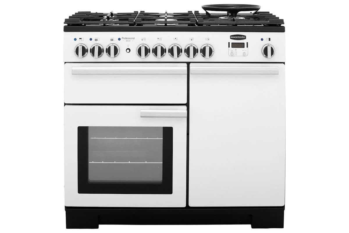 Rangemaster Professional Deluxe 100cm Dual Fuel Range Cooker | PDL100DFFWH/C | White