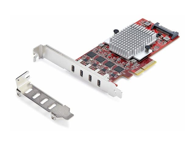 STARTECH.COM - Startech 4-Port USB Type-C PCIe Card, USB-C 10Gb, 4x Controllers, TAA - USB adapter - PCIe 3.0 x4 - USB-C 3.2 Gen 2 x 4 - TAA Compliant