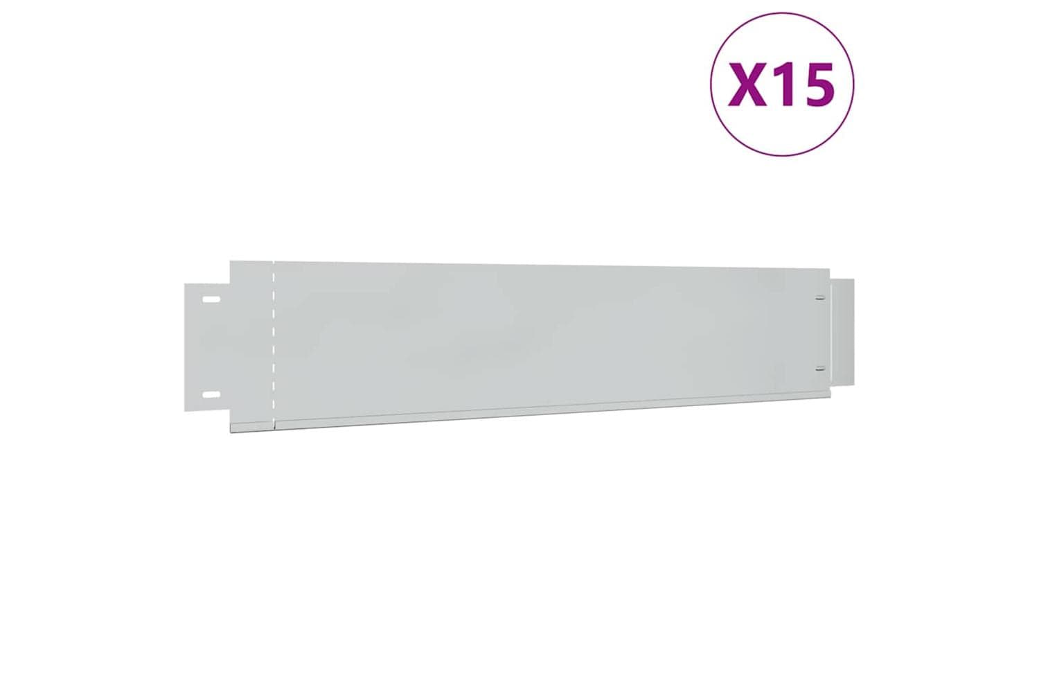 vidaXL 274903 Lawn Fence 15 Pcs Galvanised Steel 100x20cm