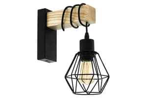 Eglo | Townshend 5 Industrial Wall Light | Brown/Black