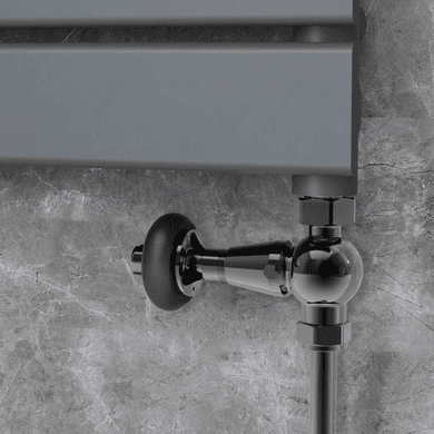 Maesta Black Nickel Traditional TRV Straight Thermostatic Radiator Valves With Lockshield